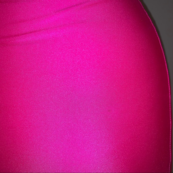 MINI DRESS • Neon Pink Spandex Mini Dress - Picture 4 of 5
